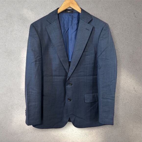 Galaxy Suggello Men’s 100% Wool 2 Button Blazer Navy Blue Size 48B Made in Korea - Picture 1 of 13